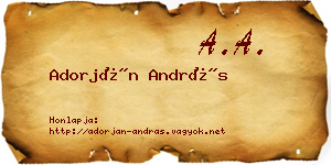 Adorján András névjegykártya