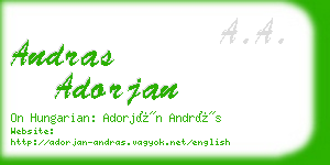 andras adorjan business card